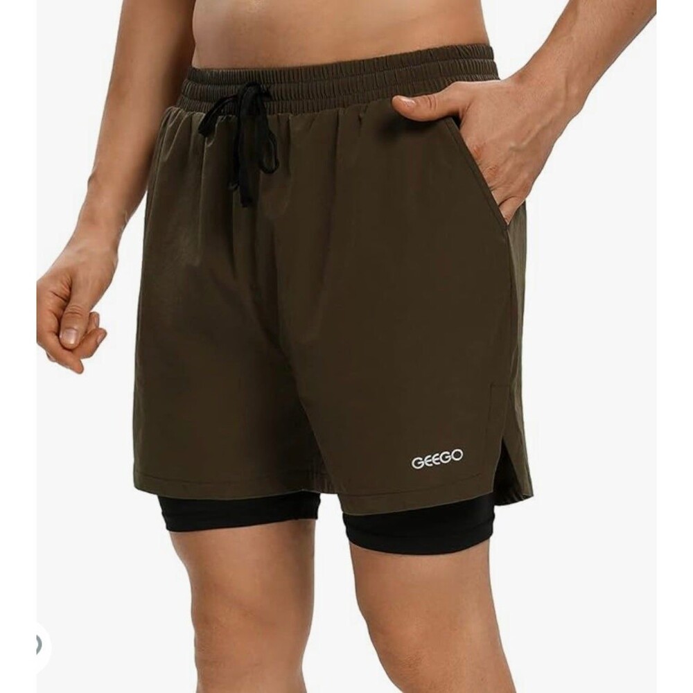 GeeGo Mens 2 in 1 Running Shorts Size XL New With Tags